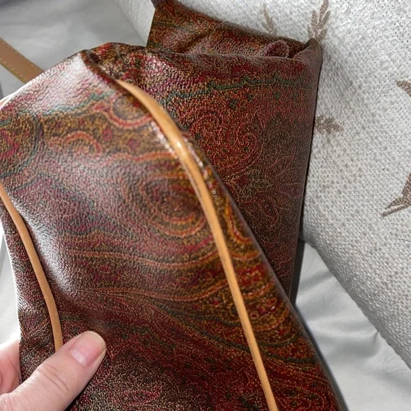 Etro Vintage Italian Luxury Elegant Brown Paisley Tote Bag by Etro made in Italy - Picture 6 of 9